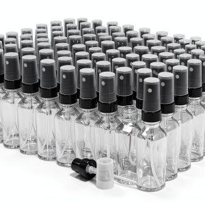 GlassBottleOutlet 1oz Clear Boston Round Mist Spray Bottles-0