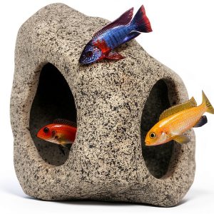 SpringSmart Ceramic Aquarium Hideaway Stone for Betta Guppy Shrimp –-0