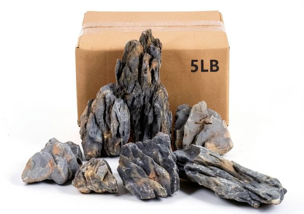 Seiryu Stone Aquarium Rock by ChaoLeHo Natural Slate - 20lb & 5lb-0