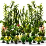 CousDUoBe Aquarium Green Plastic Plants 30 Pack 2‑12.3 Inch-0