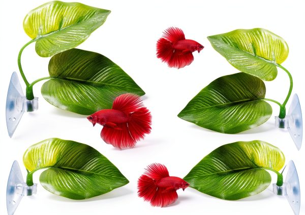 Betta Fish Leaf Hammock 4 Pack Double Leaf Design by CousDUoBe-0